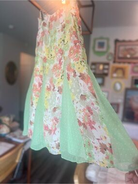 Allison Taylor White Floral Lined Dress Top